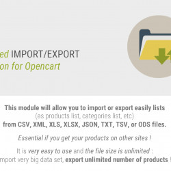 Universal wholesaler import and export module Opencart (license key for 1 domain)