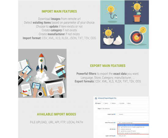 Universal wholesaler import and export module Opencart (license key for 1 domain)